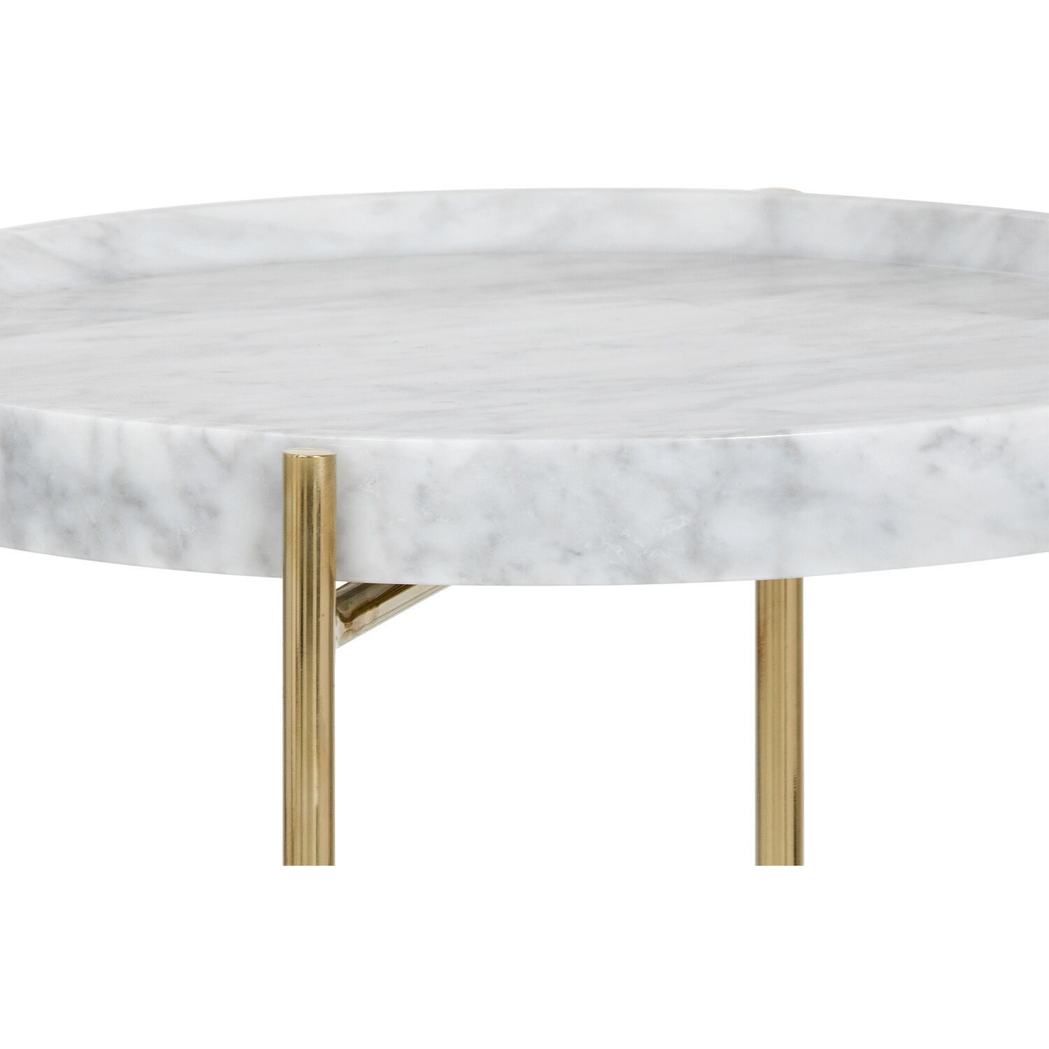 Liv 20.5 X 15 inch White / Yellow Gold End Table